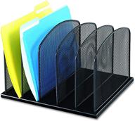 📂 safco products onyx mesh 5-sort vertical desktop organizer 3256bl, black steel mesh construction with powder coat finish, high durability logo