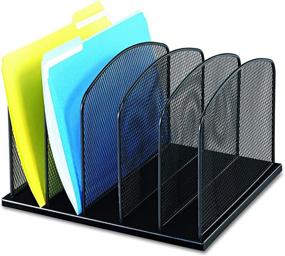 img 2 attached to 📂 Safco Products Onyx Mesh 5-Sort Vertical Desktop Organizer 3256BL, Black Steel Mesh Construction with Powder Coat Finish, High Durability