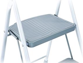 img 1 attached to Rubbermaid RMS-2 2-Step Steel Step Stool, 225lb Capacity, White: Sturdy and Reliable Access Solution