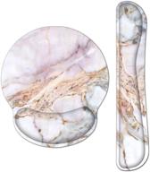 💻 набор подставки для запястий и коврика для мыши richen marble2 с поддержкой запястий - эргономичная пена с памятью для игр и офиса - легкая, комфортная печать и облегчение боли. логотип