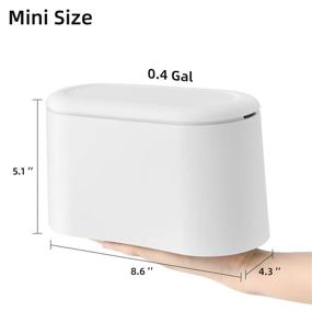 img 3 attached to 🗑️ Mini Desktop Wastebasket with Lid - Small Office Countertop Trash Can - Tiny Plastic Garbage Bin in White