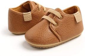 img 2 attached to FAK Leather Sneakers Anti Slip Moccasins Boys' Shoes