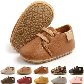 img 4 attached to FAK Leather Sneakers Anti Slip Moccasins Boys' Shoes