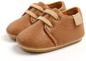 img 1 attached to FAK Leather Sneakers Anti Slip Moccasins Boys' Shoes