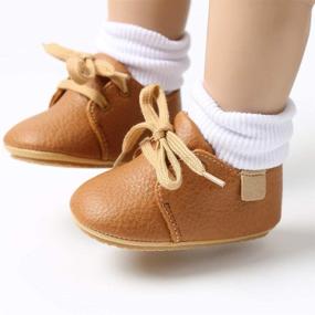 img 3 attached to FAK Leather Sneakers Anti Slip Moccasins Boys' Shoes