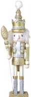 zah 18 inch wooden nutcracker ornaments for christmas decorations 🎄 and holiday decor, kids toys nutcracker puppets in gold king design logo