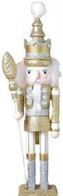 img 3 attached to ZaH 18 Inch Wooden Nutcracker Ornaments for Christmas Decorations 🎄 and Holiday Decor, Kids Toys Nutcracker Puppets in Gold King Design