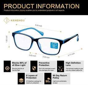 img 3 attached to 👓 Protect Your Eyes with K KENZHOU Blue Light Blocking Glasses 2 Pack for Women/Men - Spring Hinges Nerd Reading Gaming Glasses