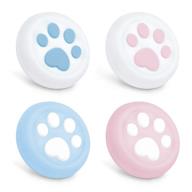 🐾 geekshare cat paw ps4 controller thumb grips, thumbsticks cover set compatible with switch pro controller (pink & blue) логотип