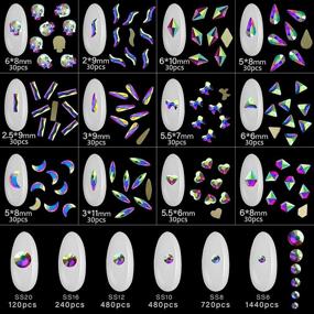 img 2 attached to 💎 3864шт Набор AB стразов: кристаллы и драгоценные камни для потрясающего акрилового нейл-артала