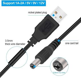 img 3 attached to 🔌 4 Pack USB to DC 5V Power Supply Cable - 3ft USB to 5.5mm 2.1mm Barrel Jack Male Charger Cord for Laptop, Notebook, HUB Splitter, Router, LED Lights, USB Speaker