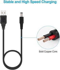 img 1 attached to 🔌 4 Pack USB to DC 5V Power Supply Cable - 3ft USB to 5.5mm 2.1mm Barrel Jack Male Charger Cord for Laptop, Notebook, HUB Splitter, Router, LED Lights, USB Speaker