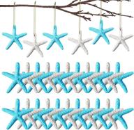 🌟 40-piece jetec resin starfish ornaments: white blue beach themed crafts for christmas decor, wedding decorations - 2.3 inch finger starfish hangings logo