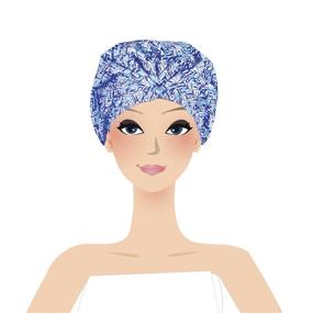 img 3 attached to Lulu Beauty The Shower Turban: Roomy Design 🚿 for Maximum Hair Volume and Protection - Rainfall, 1 Count