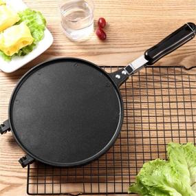 img 3 attached to Waffle Cone Maker, VolksRose Non-Stick Stovetop Crepe Pancake Pan Crispy Popiah Skin Iron Baking 🧇 Tool Multifunctional Omelet Press Plate Ice Cream Machine Press Plate Egg Roll Mold, 8.7 Inch, Aluminum