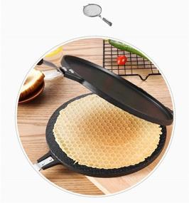 img 2 attached to Waffle Cone Maker, VolksRose Non-Stick Stovetop Crepe Pancake Pan Crispy Popiah Skin Iron Baking 🧇 Tool Multifunctional Omelet Press Plate Ice Cream Machine Press Plate Egg Roll Mold, 8.7 Inch, Aluminum