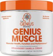 💪 genius muscle builder – top natural anabolic growth supplement for men & women, effective weight gainer for strong physique, vitamin d with hmb & peako2 natural mushrooms logo