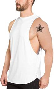 img 3 attached to 👕 Sleeveless Men's Fitness Workout Cotton Tshirts: Active and Comfy Gym Clothing