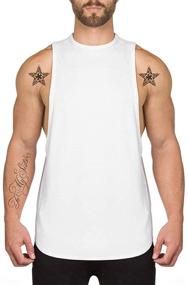 img 4 attached to 👕 Sleeveless Men's Fitness Workout Cotton Tshirts: Active and Comfy Gym Clothing