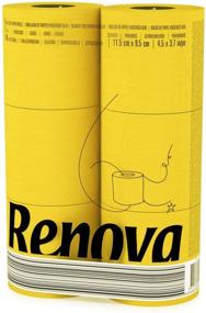 img 4 attached to 🧻 Renova Yellow Paper Toilet Roll - 6 Roll Standard Pack