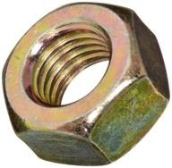 pack of 100 brass hex nuts, plain finish, metric m2-0.4 thread size, 4 mm af, 1.6 mm thick logo