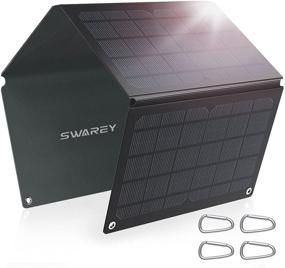 img 4 attached to 🔋 SWAREY 30W Portable Solar Panel Charger - Waterproof IP67, Foldable Solar Charger with Quick Charge 3.0 USB-A/USB for Phone, Tablet, Camera, Powerbank - Monocrystalline ETFE Laminated