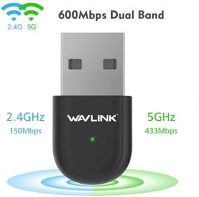 img 2 attached to 📶 WAVLINK Беспроводной USB адаптер, Nano AC600 WiFi, Двухдиапазонный 2.4ГГц/5ГГц Беспроводной сетевой адаптер для ПК настольного компьютера, Мини устройство для путешествий, Совместим с Windows 10, 8.1, 8, 7, XP и Mac OS X 10.9-10.14