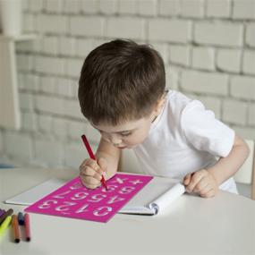 img 1 attached to 🔡 Large Size Alphabet, Numeric, and Symbols Stencils - Reusable Plastic Kit for Card Making