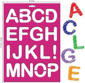 img 4 attached to 🔡 Large Size Alphabet, Numeric, and Symbols Stencils - Reusable Plastic Kit for Card Making