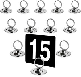 img 4 attached to Enhance Your Dining Experience: New Star Foodservice 23398 Ring-Clip Table Number Holder Set of 12, 1.5-Inch - Perfect for Place Cards, Menus & More!