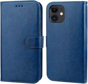 img 2 attached to Bocasal iPhone 11 Wallet Case (Blue) - Magnetic Detachable Kickstand, Card Holder, 📱 Shockproof Wrist Strap - PU Leather Removable Flip Cover for 6.1 inch iPhone 11