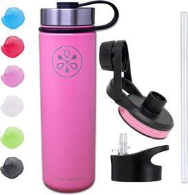 img 4 attached to Cool Canteen Insulated Water Bottle: Stainless Steel Vacuum Flask with Wide Mouth, Multiple Sizes and Colors, Includes Three Lids and Straw Lid