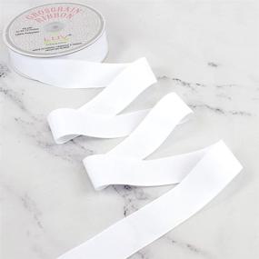 img 2 attached to Versatile White 1-1/2-Inch Grosgrain Ribbon 🎀 - 50 Yards for Creative Craft Projects!