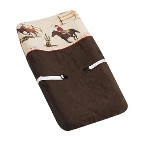 img 4 attached to 🤠 Sweet Jojo Designs Wild West Cowboy Western Horse Baby Boys Changing Pad Cover: Stylish and Functional Addition to Your Nursery