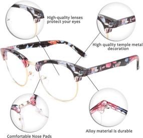 img 1 attached to FEISEDY Blue Light Blocking Glasses Semi Rimless Classic Half Frame Computer Eyeglasses B2631 Computer Accessories & Peripherals