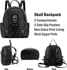 img 1 attached to 👜 Studded Skull Shoulder Bag for Women - Vegan Leather Rivet Punk Rock Style, Scarleton Bag H1417