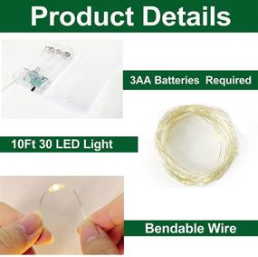 img 1 attached to 🎄 Christmas String Lights 3 Pack - 90LED 30Ft Copper Wire Lights Battery Operated with Timer | Fairy Lights for Christmas Tree Decoration, Garden, Yard, Party, Home - Indoor Outdoor | 30LED 10Ft Each - Warm White