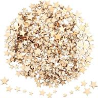 400pcs assorted mini wooden star slices for christmas wedding party crafts - table scatter decoration and diy embellishments logo