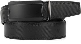 img 3 attached to 👔 Men's Leather Ratchet Belts: Adjustable, Automatic & Elegant Accessories