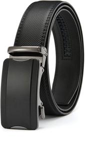 img 4 attached to 👔 Men's Leather Ratchet Belts: Adjustable, Automatic & Elegant Accessories