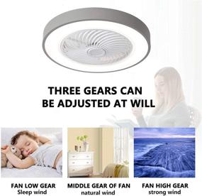 img 2 attached to PASUTO Round Gray Ceiling Fan Light with Remote Control - Invisible Blade Dimmable Chandelier, Ideal for Bedroom, Living Room, and Kitchen – Enhanced SEO