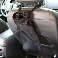 🚗 ipely universal car back seat headrest litter trash garbage can - convenient and stylish in black logo