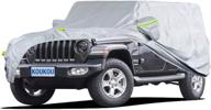 🚗 водонепроницаемый автомобильный чехол для внедорожника koukou для jeep - защита от всех погодных условий, наружный солнечный уф-пылевлагонепроницаемый щит с дверцей на молнии - универсальный размер для внедорожника jeep (от 181 до 190 дюймов) логотип