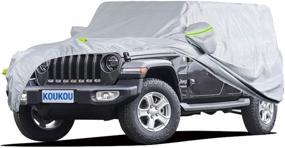 img 4 attached to 🚗 KouKou Waterproof SUV Car Cover for Jeep - All Weather Protection, Outdoor Sun UV Dust Rain Shield with Zipper Door - Universal Fit for SUV Jeep (181 to 190 inch)