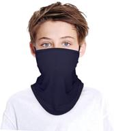 👧 protective kids neck gaiter with ear loops: bandana face mask scarf for boys and girls - sun dust protection solution logo