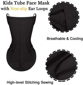 img 1 attached to 👧 Protective Kids Neck Gaiter with Ear Loops: Bandana Face Mask Scarf for Boys and Girls - Sun Dust Protection Solution