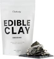 🌿 chalkovsky obsidian edible clay - crunchy clay chunks for consumption - edible chalk for pica cravings, exclusive pica asmr collection - ready-to-eat clay - carefully handpicked edible soil bites - 7 oz (200gr) logo