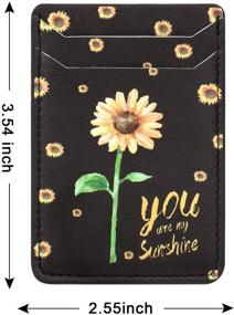 img 3 attached to 🌻 2 Pack of Sunflowers 3M Adhesive Phone Wallet with Credit Card Holder, Stick On Cell Phone Wallet for Android Phone Case