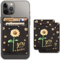 🌻 2 pack of sunflowers 3m adhesive phone wallet with credit card holder, stick on cell phone wallet for android phone case logo