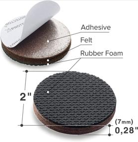 img 2 attached to 🛋️ X-PROTECTOR Non Slip Furniture Pads – Set of 8 Premium Furniture Grippers 2" – Best SelfAdhesive Rubber Feet Furniture Feet – Ideal Non Skid Furniture Pad Floor Protectors – Ensure Furniture Stays in Place!